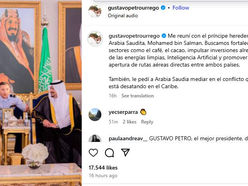 Petro pide la mediación de Arabia Saudita ante EEUU para detener ataques a narcolanchas