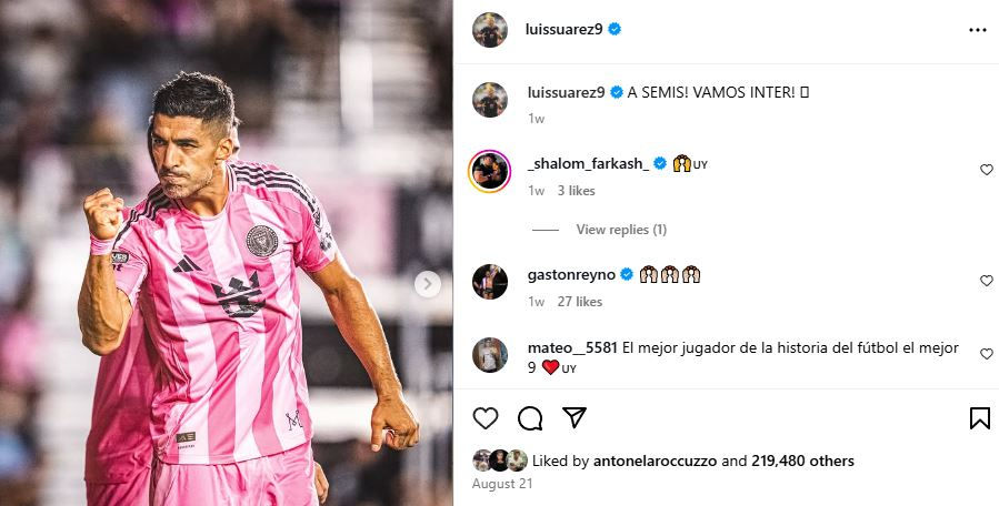 Luego del pitazo final que confirmó a los Sounders como campeones de la Leagues Cup, los equipos se engancharon en una trifulca que tuvo empujones y manotazos, pero el incidente que ya recorre el mundo es el escupitajo de Suárez. Foto: Instagram luissuarez9