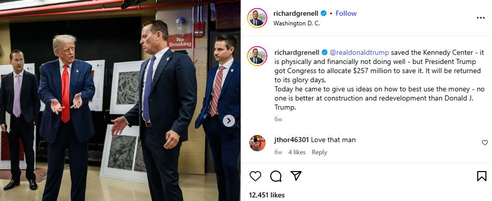 "Ya he estado dialogando por orden del presidente Trump. He hablado con Maduro, he ido a Venezuela y sigo hablando con su equipo", confirma Grenell