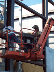 Certified structural steel erection for a Energy Plant emergency upgrades building project in Western Massachusetts by A-Plus Welding.