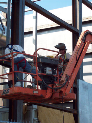 Certified structural steel erection for a Energy Plant emergency upgrades building project in Western Massachusetts by A-Plus Welding.