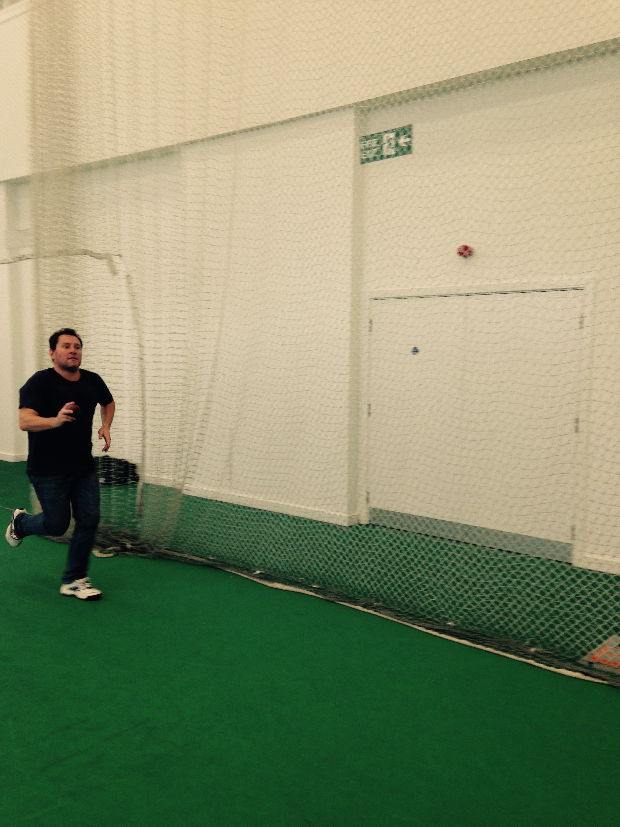 In the cricket nets in Derby