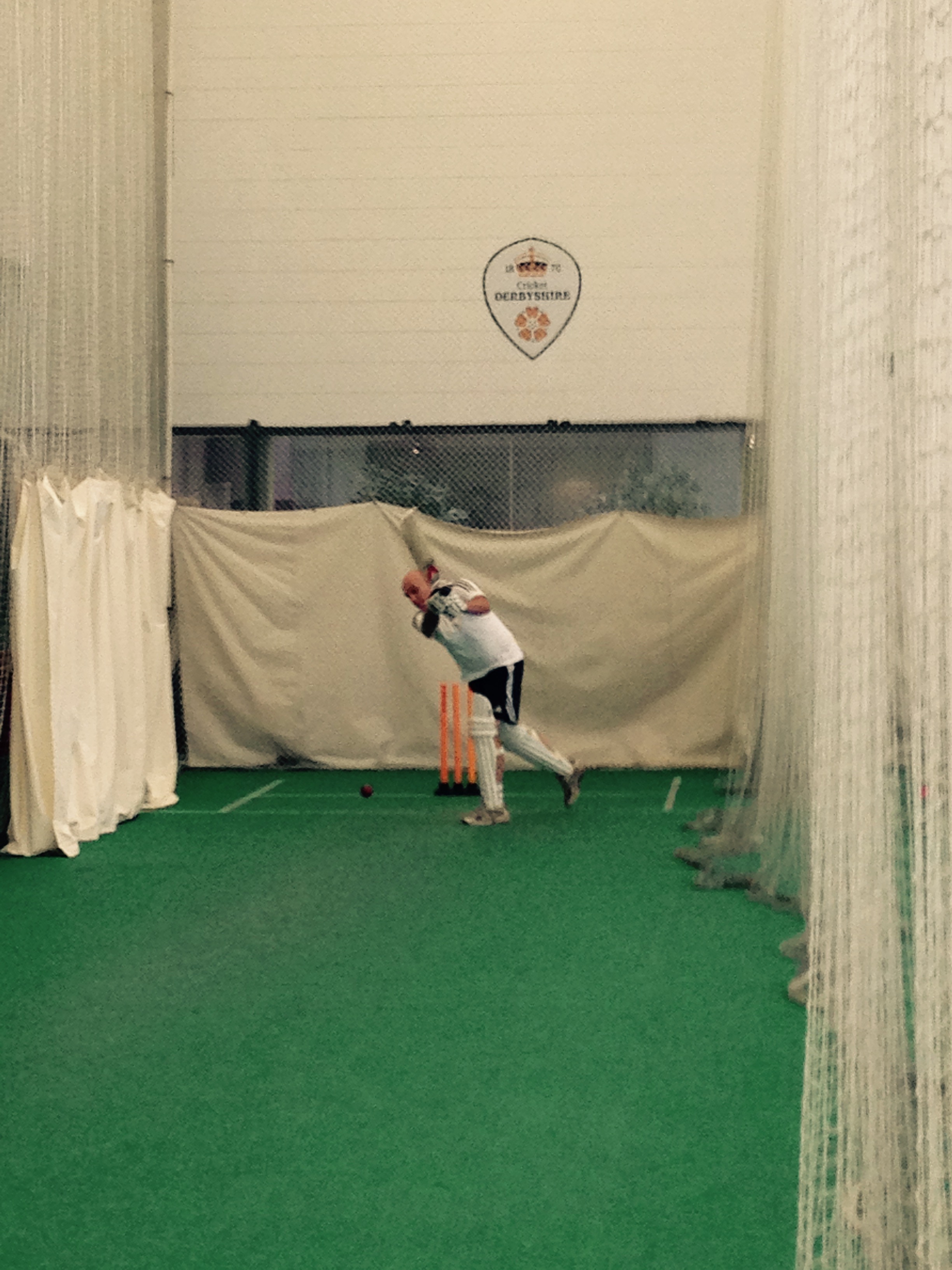 Richard batting in the nets