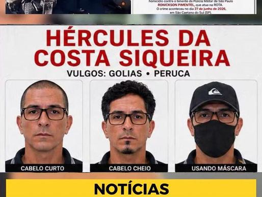 R$ 50.000 para quem tiver informações sobre Hércules da Costa Siqueira suspeito no atentado contra o tenente da Rota Ronickson Pimentel dos Santos.