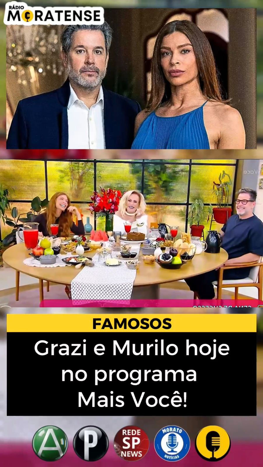 Grazi Massafera e Murilo Benício o programa Mais Você