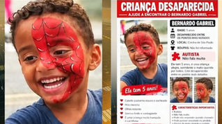 Bernardo menino autista de 5 anos está desaparecido após a morte de sua mãe - SP