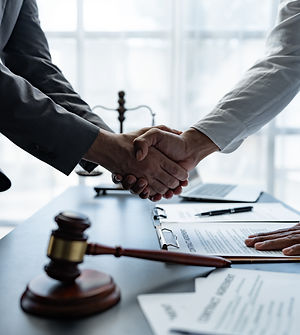 The handshake after a good cooperation, consulting between attorney and client, businessma