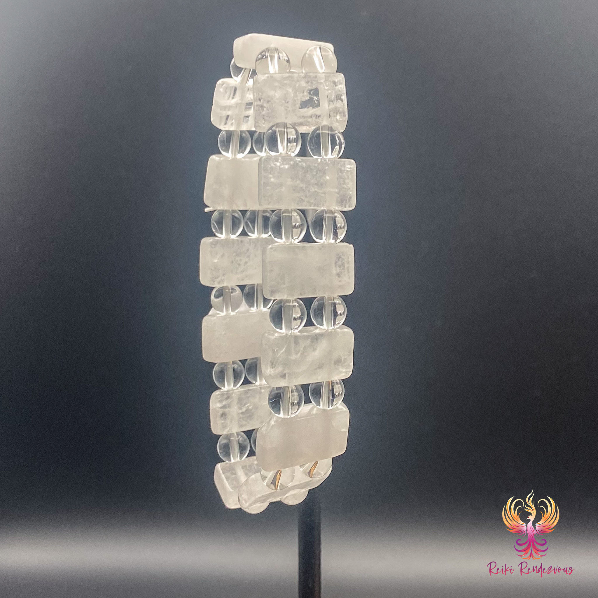 Clear Quartz Rectangular Bracelet Front View