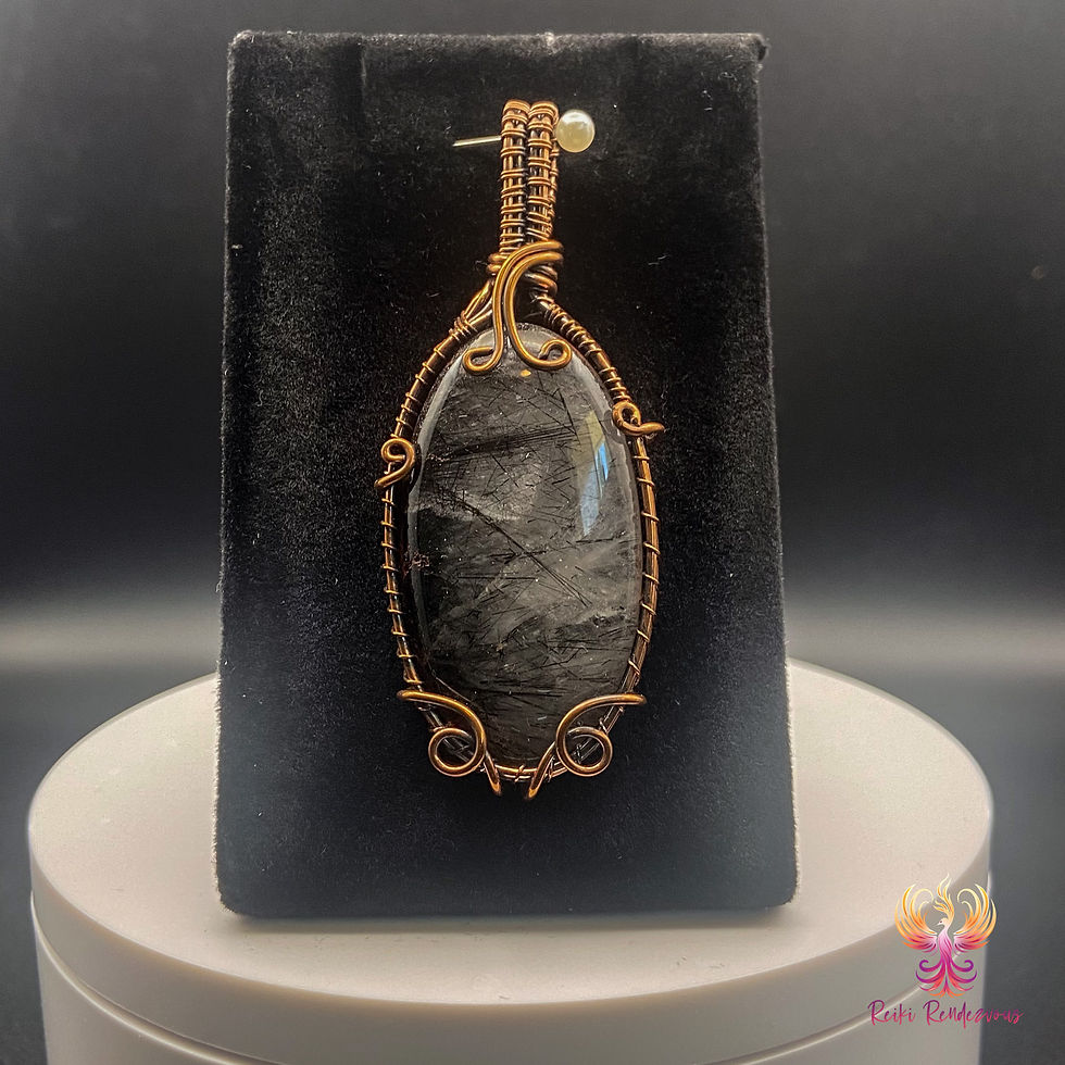 Tourmalated Quartz Pendant Front View