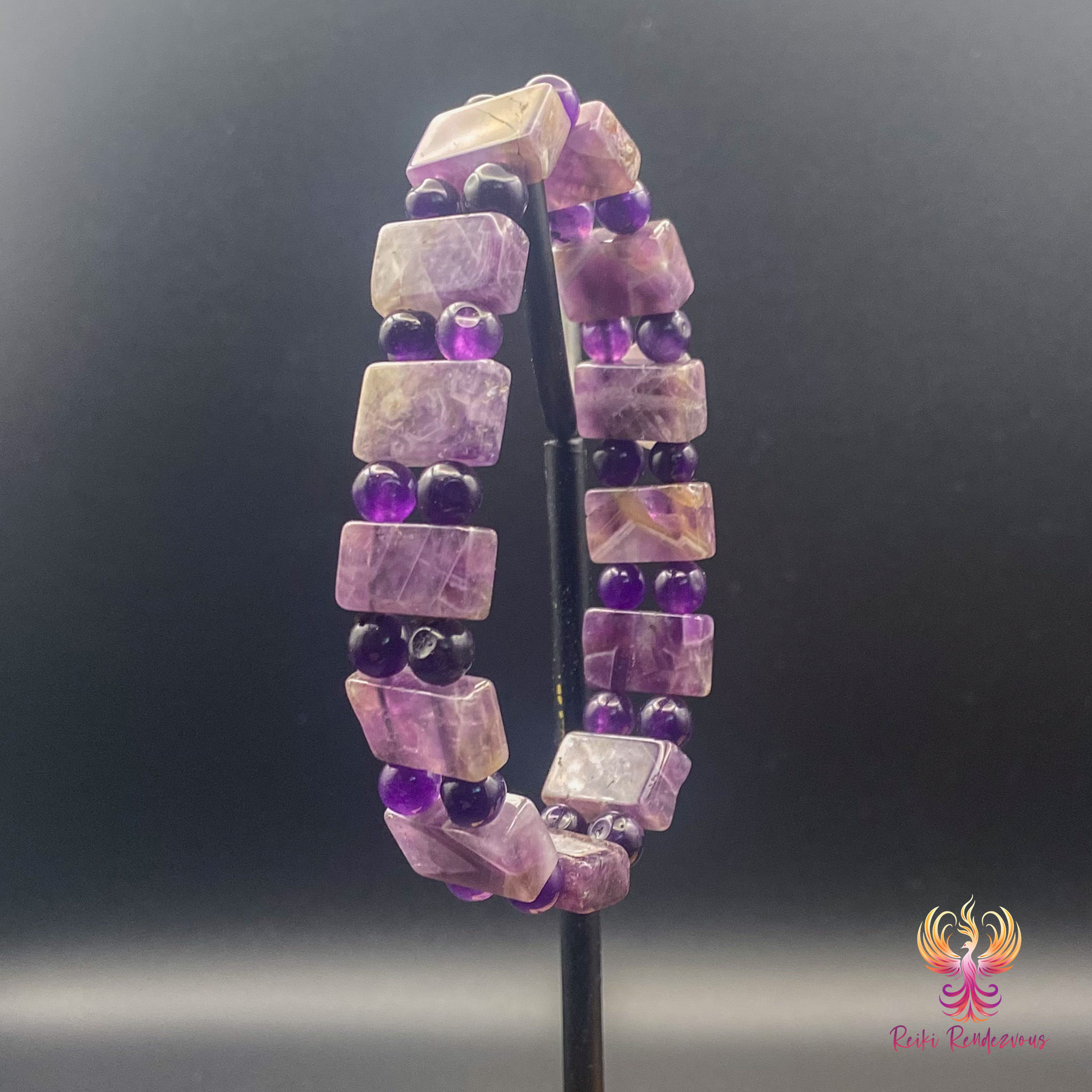 Amethyst Rectangular Bracelet Side View