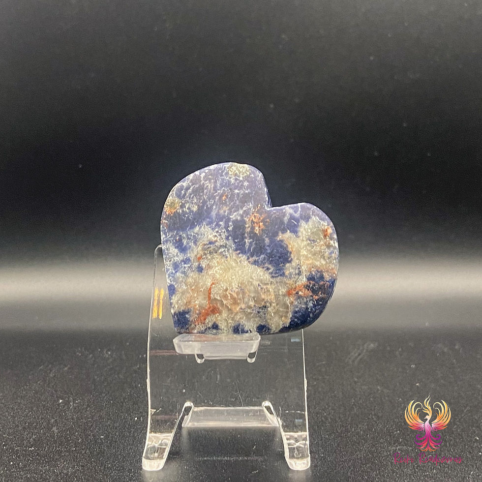 Sodalite Heart Carving Front View