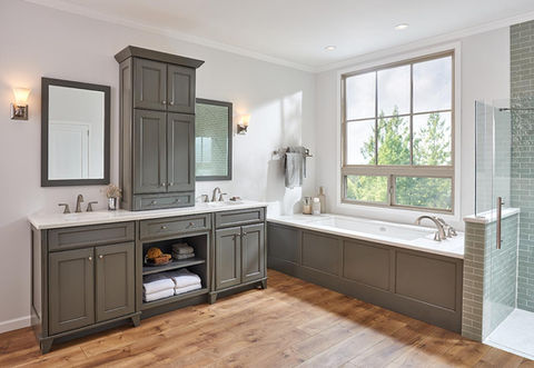 Merillat Masterpiece Bathroom Olive Vanity Tub shower