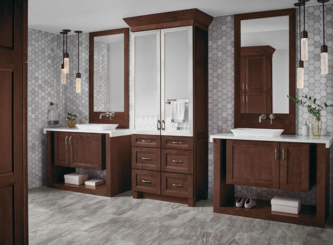 Merillat Masterpiece Double Vanity walnut