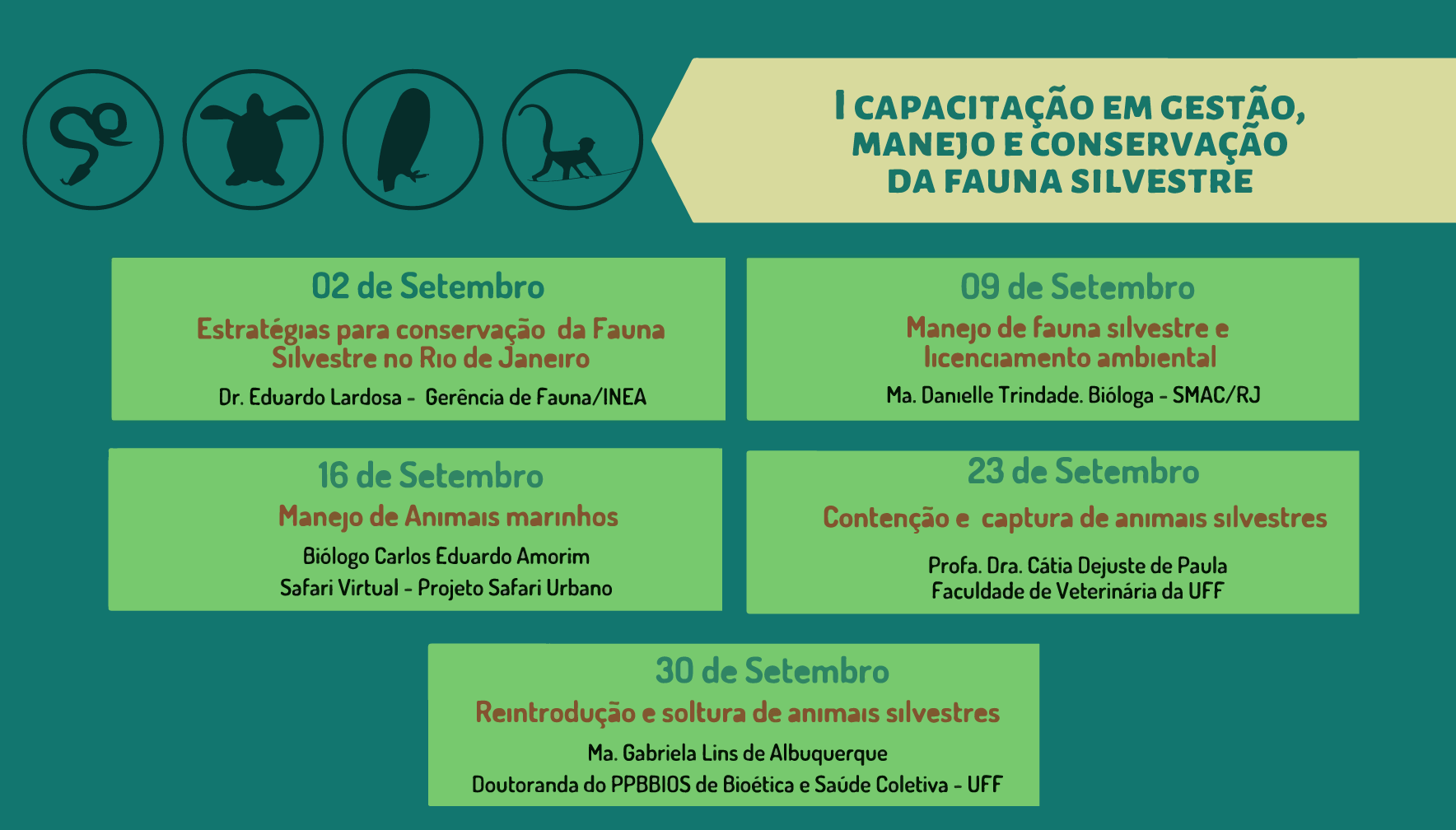 I Curso de Capacitação em gestão, Manejo e Conservação da Fauna Silvestre