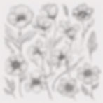 light grey hand drawn flowers, with not too much detail gently flowing across the page wit