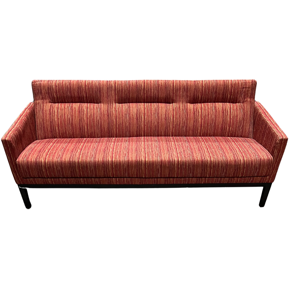 Brayton Passerelle 3-Seat Sofa - Red w/ Wood Base