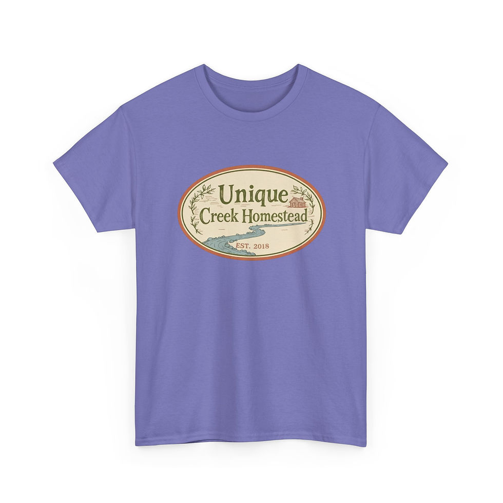 Thumbnail: Unique Creek Homestead Est. 2018 Gardening Seeds Tee | Vintage Oval Farm Logo