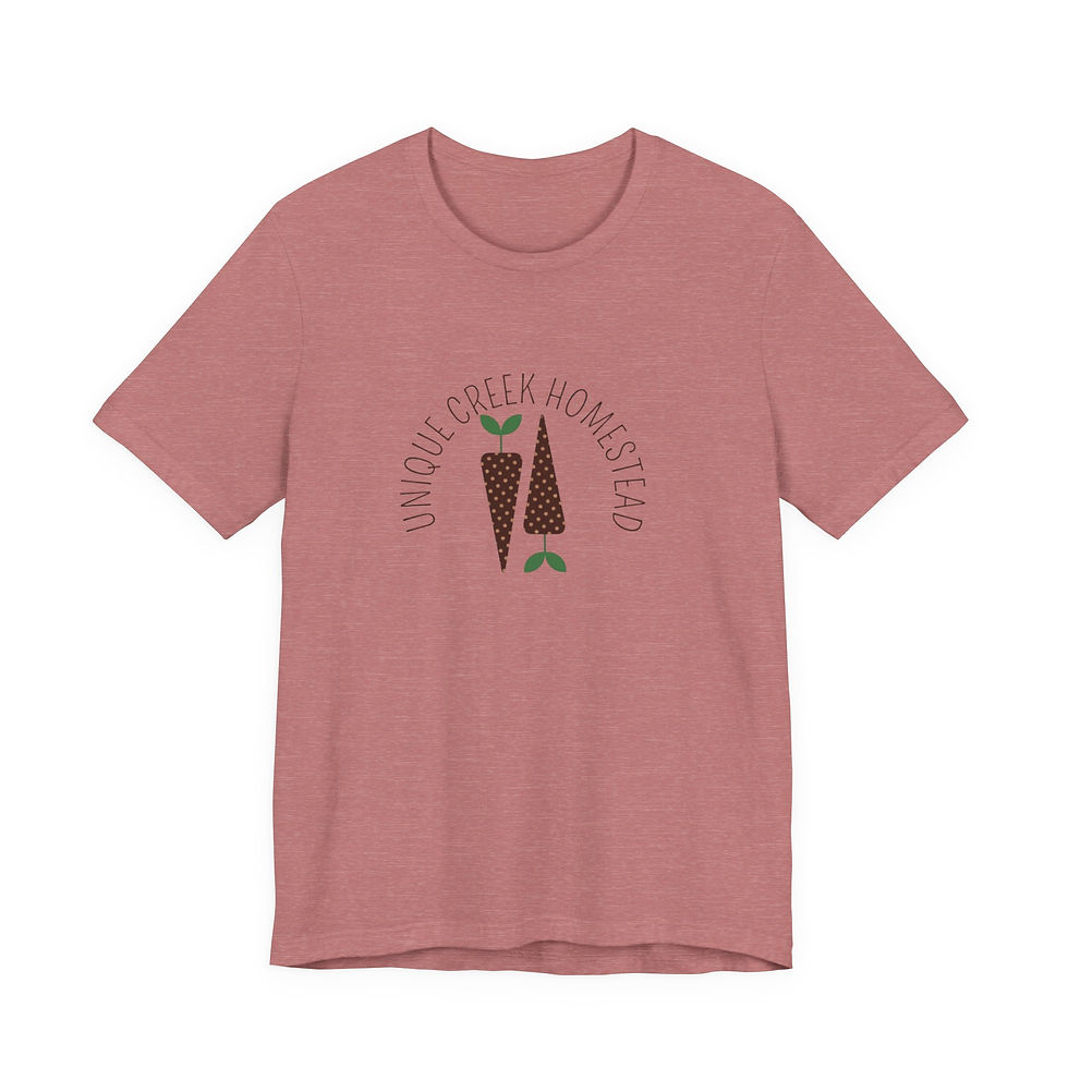 Thumbnail: Unique Creek Homestead Carrots Logo Tee | Graphic Gardening Garden T-Shirt