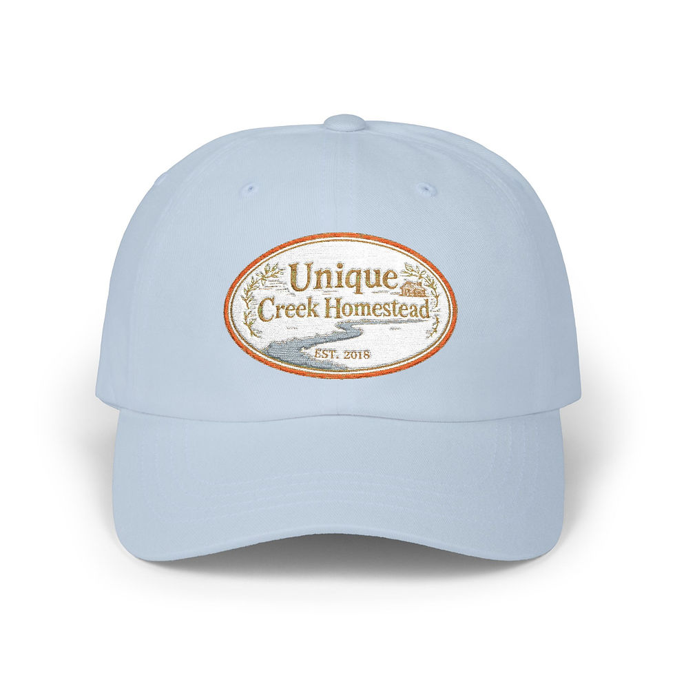 Thumbnail: Unique Creek Homestead Est 2018 Company Logo Dad Cap Gardening Seeds Wildlife