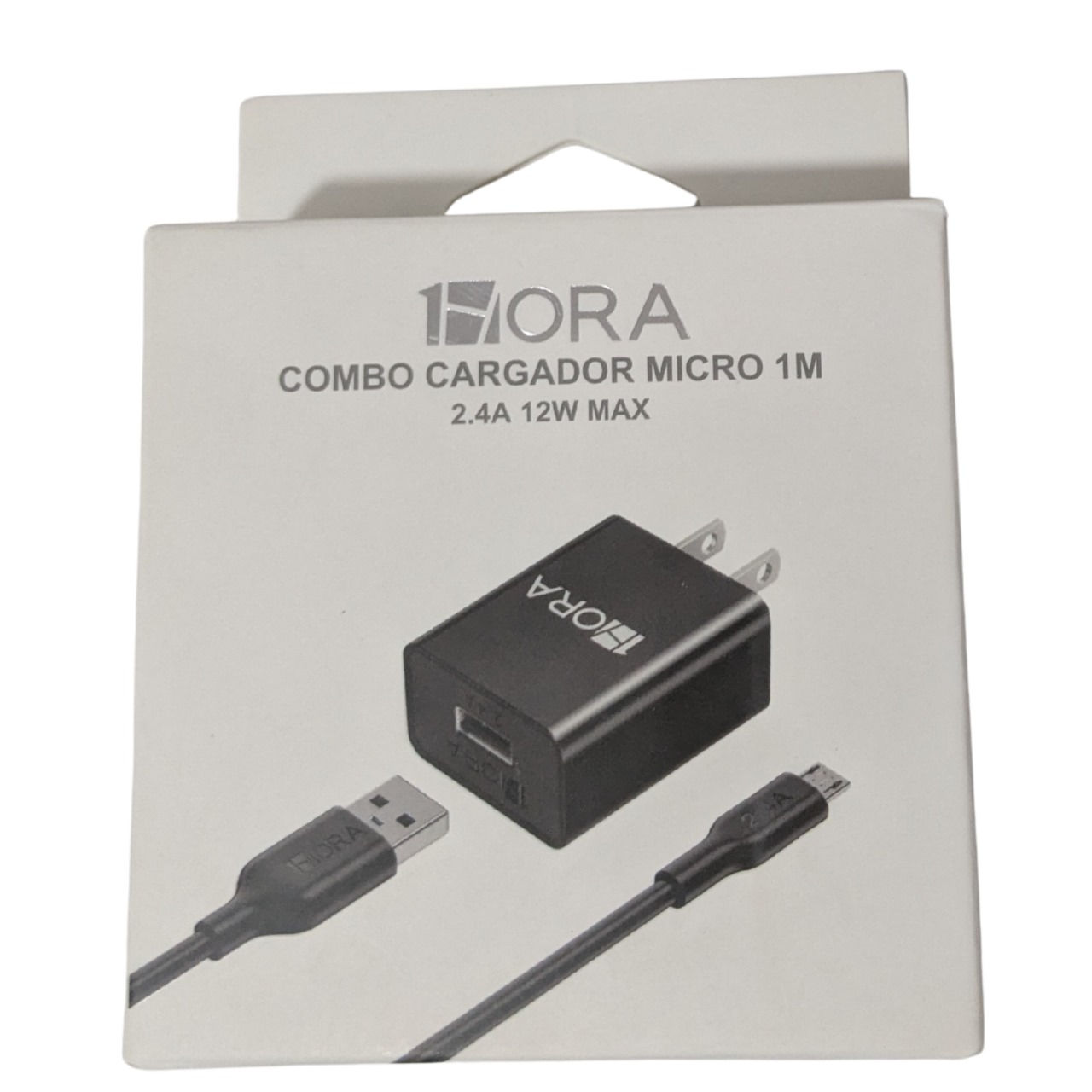 cargador micro v8 12w max 2.4a 1m
