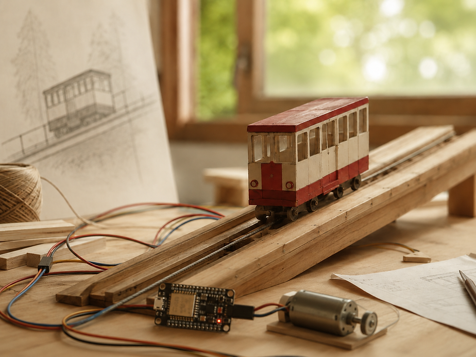 Drahtseilbahn-Werkstatt für junge Tüftler*innen