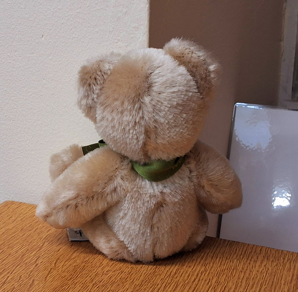 Thumbnail: Harrods Blonde Bear with Green and Gold Harrods Bow Small
