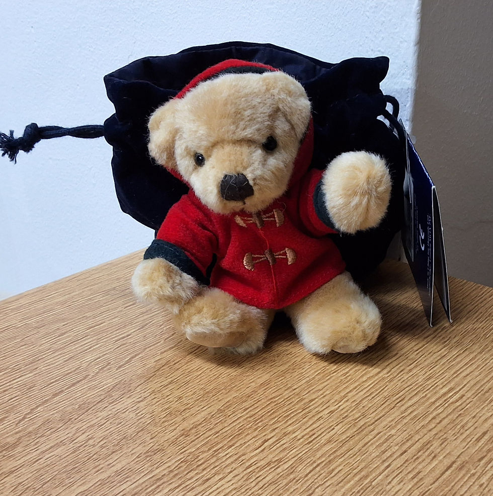 Thumbnail: Harrods 2003 Christmas Bear Decoration with Bag and Paper Tag attached 