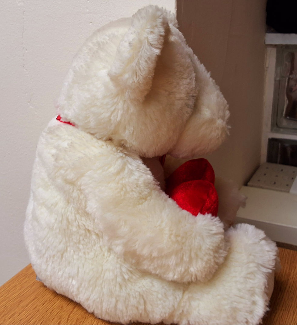 Thumbnail: Harrods Valentine White Bear with Heart on his Tummy