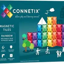 Connetix Magnetic Tiles: Rainbow - Rectangle Pack 18 PCS