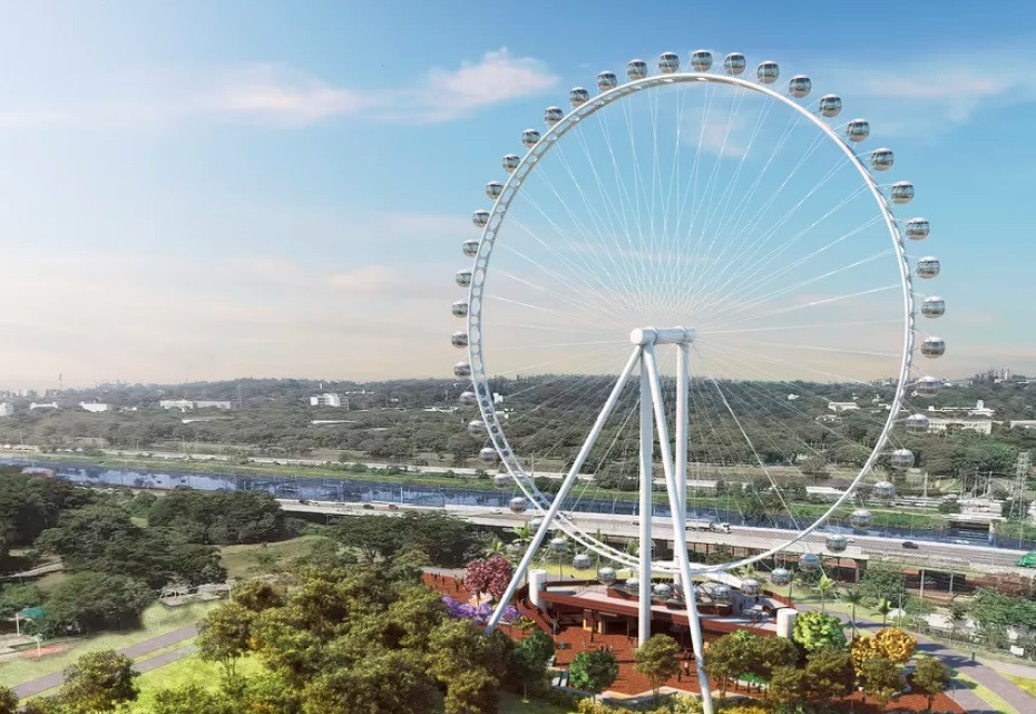 Projeção de como ficará a nova roda gigante em São Paulo