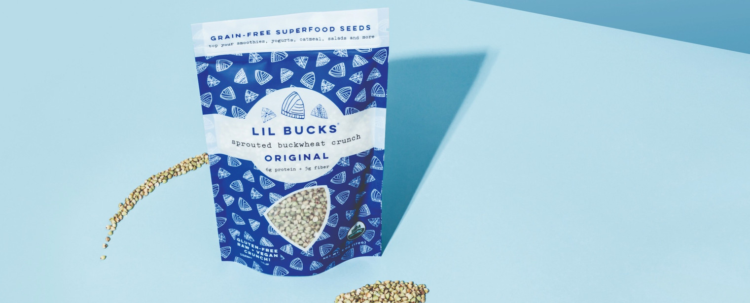 A pouch of Lil Bucks Original, which has now gone Plastic Neutral with rePurpose Global