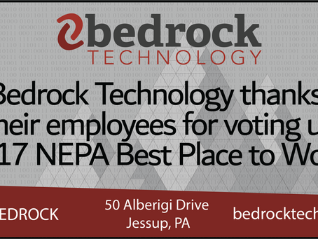 Bedrock Recognized as 2017 NEPA Best Place to Work