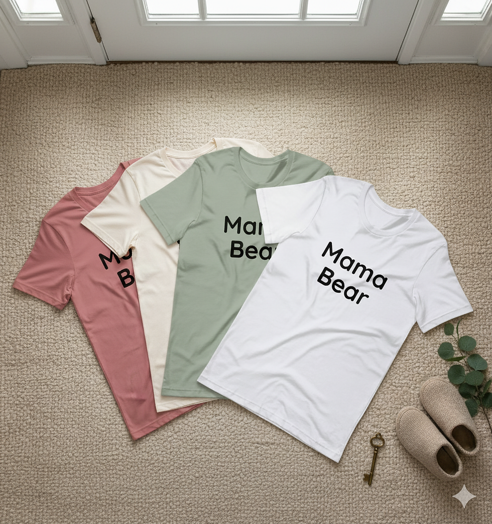 Mama Bear Graphic Tee: Unisex Cotton Family Matching Top