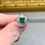 Thumbnail: Estate Square Emerald Baguette Round Diamond Cocktail Ring - TOP COLOR Sz 7