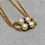 Thumbnail: Vintage 1950’s 18K Yellow Gold Pearl & Blue Enamel Matinee Chain Necklace 23.5”
