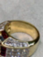 Thumbnail: Bez Ambar 18K 2.41ct GIA Asscher Quadrillion Diamond Vivid Ruby Ring 8.91ctw 