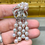 Thumbnail: Estate Platinum Pearl Baguette Round Diamond Brooch Pendant Necklace 4ctw    