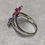 Thumbnail: Contemporary 18K Invisibly Set Ruby Sapphire Double Flower Diamond Ring Sz 6.75