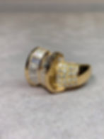 Thumbnail: Estate 18K Yellow Gold Baguette & Pavé Diamond Large Bow Cocktail Ring 4.70ctw