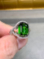 Thumbnail: Estate 18K Diamond Green Tourmaline Scrolling Bypass Cocktail Ring 8ctw