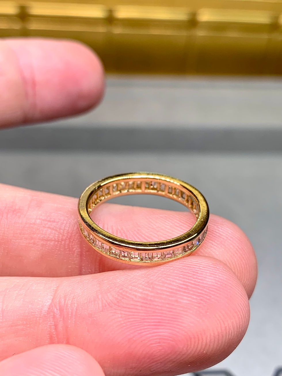 Thumbnail: Estate 18K Yellow Gold Baguette Diamond Eternity Band 1.80ctw 3.65mm Sz 6