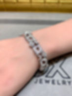 Thumbnail: Estate 18K While Gold Zydo Italian Floral Motif Pavé Diamond Bracelet 9ctw