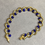 Thumbnail: Vintage Textured 18K Yellow Gold Lapis Sphere Curved Link Bracelet 8”