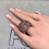 Thumbnail: 18K Rose Gold Onyx Brown Diamond Pink Sapphire  Floral Bombe Dome Cocktail Ring