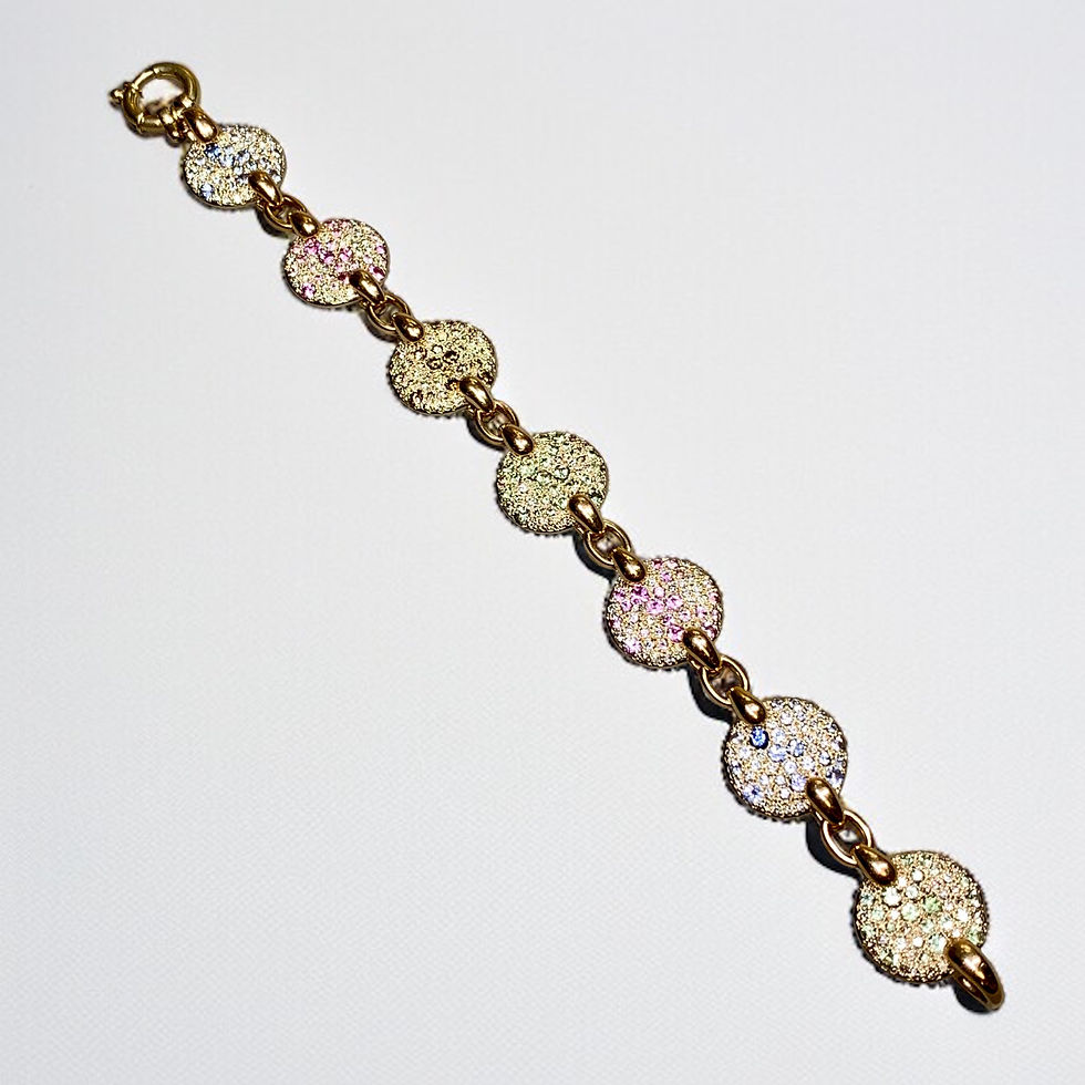 Thumbnail: Pomellato Sabbia 18K Rose Gold Multicolored Sapphire Diamond Bracelet 8”