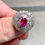 Thumbnail: Estate Platinum Burmese Ruby Diamond Spiral Ballerina Cocktail Ring GIA