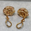 Thumbnail: Vintage 14K Vivid Ruby Diamond Swirl Omega Back Huggie Earrings 4.20ctw