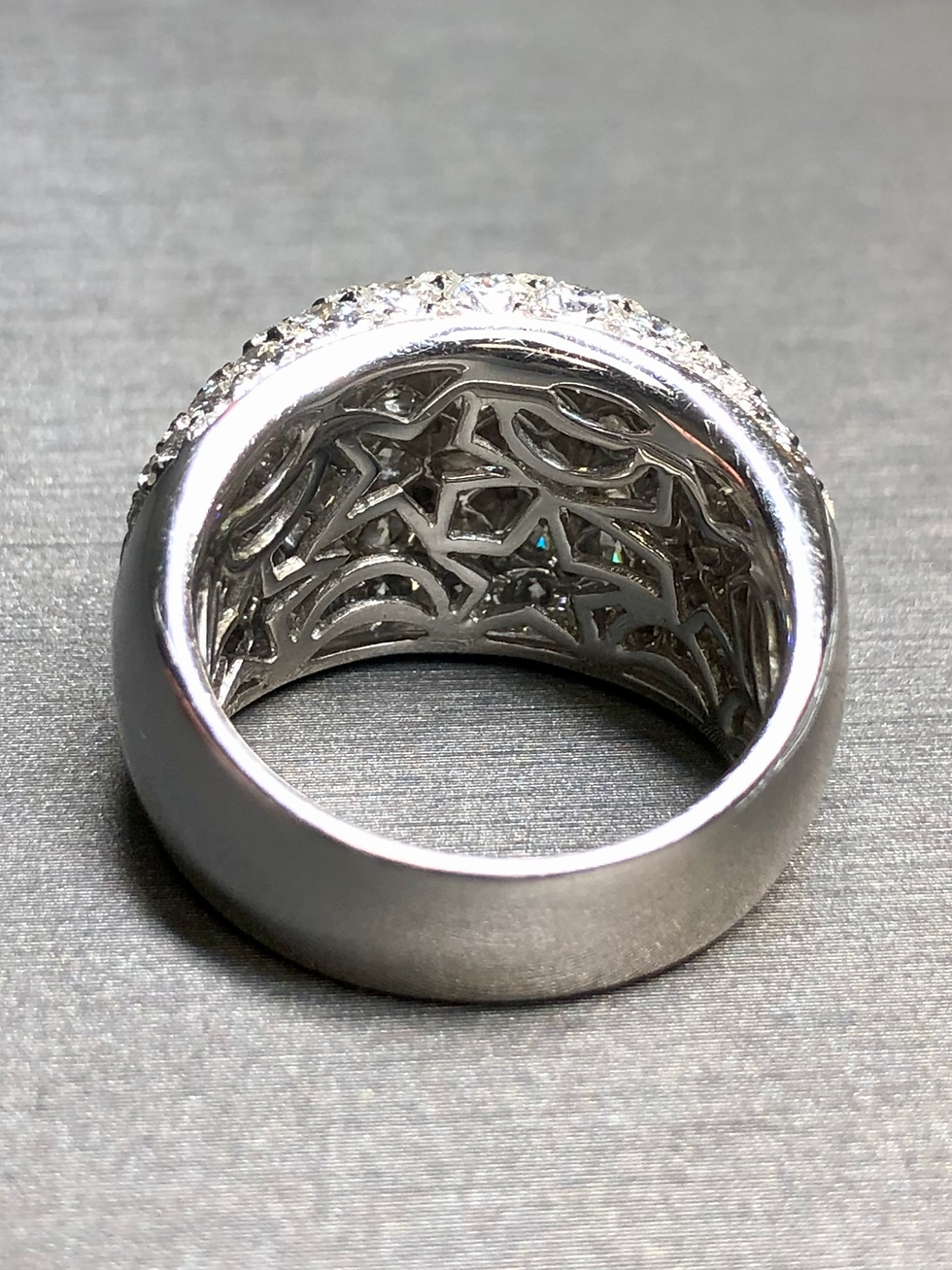 Thumbnail: Estate GREGG RUTH 18K White Gold Pave Diamond Dome Cocktail Ring 5.56ct