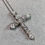 Thumbnail: Estate Platinum Prong Set Round Diamond Cross Pendant Necklace 3ctw 18”