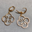 Thumbnail: Estate 18K Rose Gold Clover Swirl Diamond Drop Dangle Leverback Earrings        